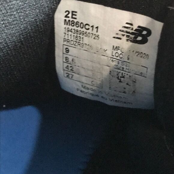 New Balance Fresh Foam 860v11 Black Running Shoes M860C11 Men’s Size 9 2E - Picture 11 of 12